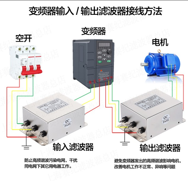 赛纪EMI三相滤波器抗干扰220V380V变频器专用输入输出SJB920端子