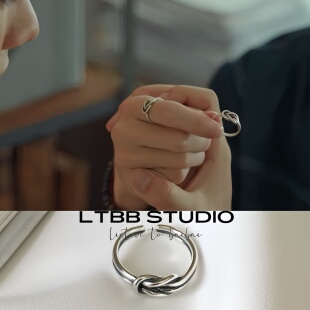 LTBB【poohpavel同款】死亡使者同款S925纯银8字绳结开口戒指