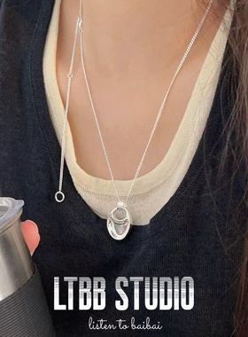 马鞍包重工毛衣链S925纯银