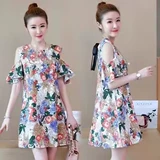 Летняя этническая длинная юбка, шифоновое платье, этнический стиль, средней длины, городской стиль, большой размер