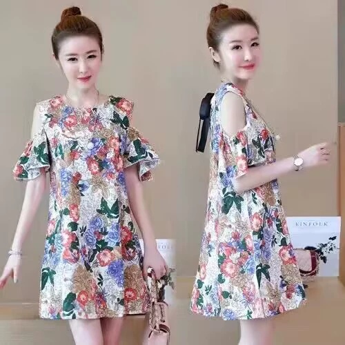 Летняя этническая длинная юбка, шифоновое платье, этнический стиль, средней длины, городской стиль, большой размер