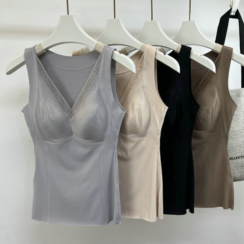 2024女士保暖背心免穿文胸打底