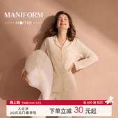 女士家居服睡衣睡裤 曼妮芬春夏女款 套装 长裤 可外穿起居服 丝滑长袖