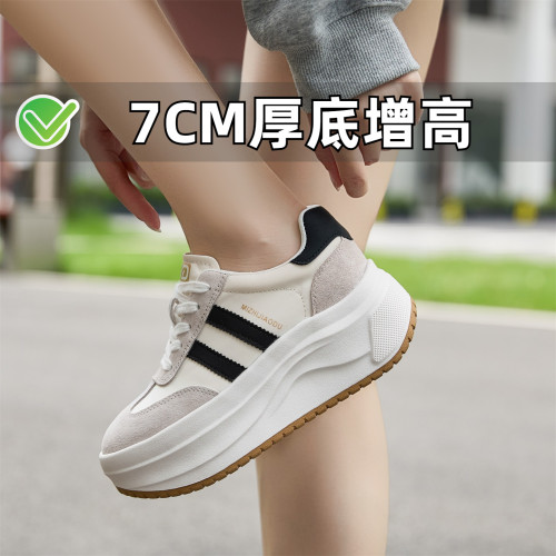ZYIYI小个子厚底增高小白鞋
