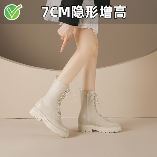 ZYIYI内增高系带马丁靴