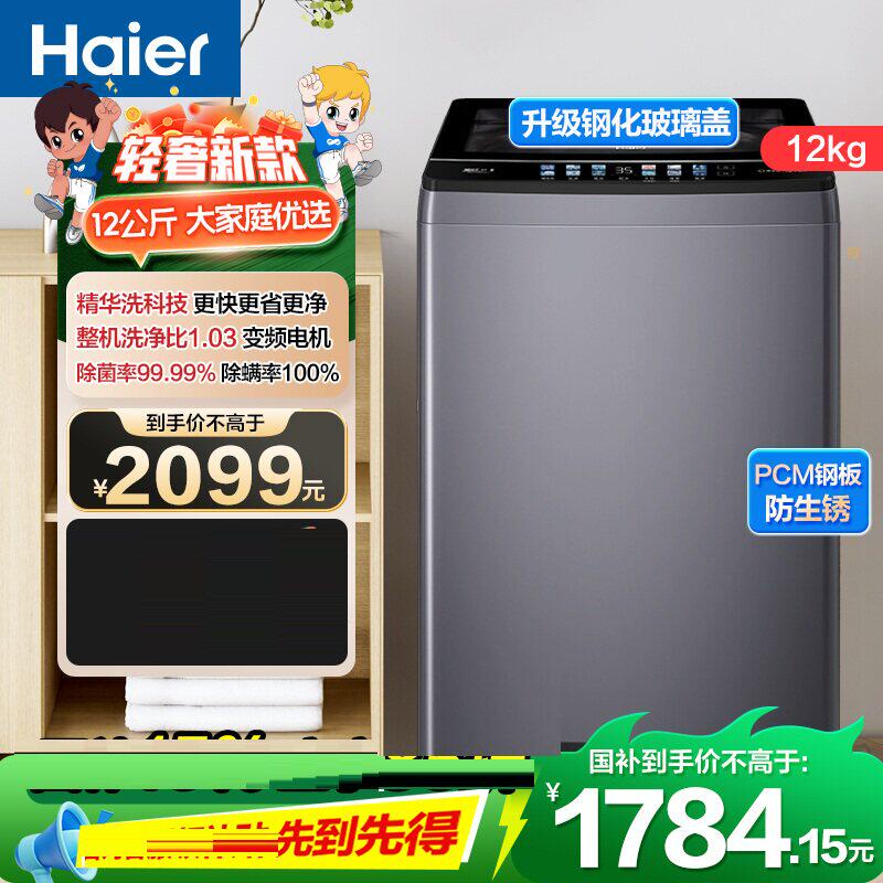 Haier/海尔XQB120-BSE30L2直驱变频12公斤波轮洗衣机精华洗除菌螨