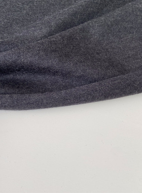 炭灰色纯羊毛弹力针织面料春秋冬设计师T恤打底衫开衫布料