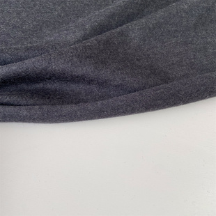 炭灰色纯羊毛弹力针织面料春秋冬设计师T恤打底衫 布料 开衫