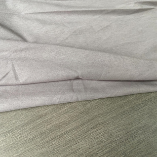 高捻埃及棉弹力针织亲肤半透面料设计师T恤布料 少见灰色薄款