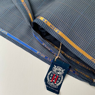 HIELD英国四季款纯羊毛格纹高端精纺面料抗皱定制西装布料