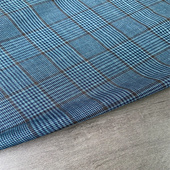 稀罕意大利ding级loro piana 真丝15%亚麻14%羊毛71%格纹精纺布料