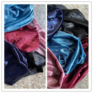 6色入琉璃闪闪韩国进口漂亮丝绒时装布料顺滑垂坠设计师礼服裙裤