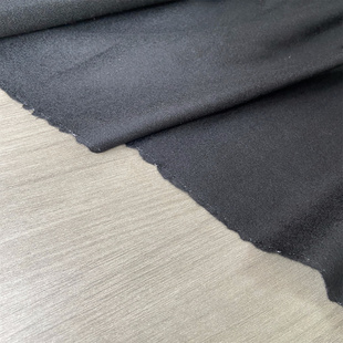 纯黑色短顺毛羊绒羊毛秋冬面料设计师西装外套裙子柔软布料