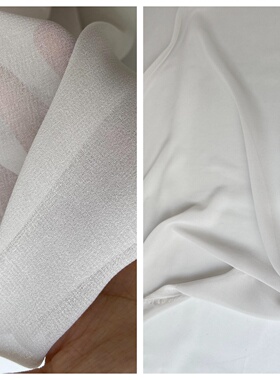 高级云里雾里灰白色半透薄款雪纺面料轻薄春夏设计师服饰里衬布料