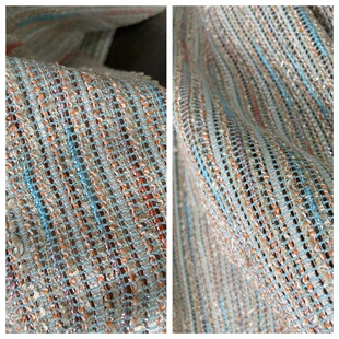 清爽薄款微闪闪日本进口小香花呢时装面料春夏秋款设计师布料diy