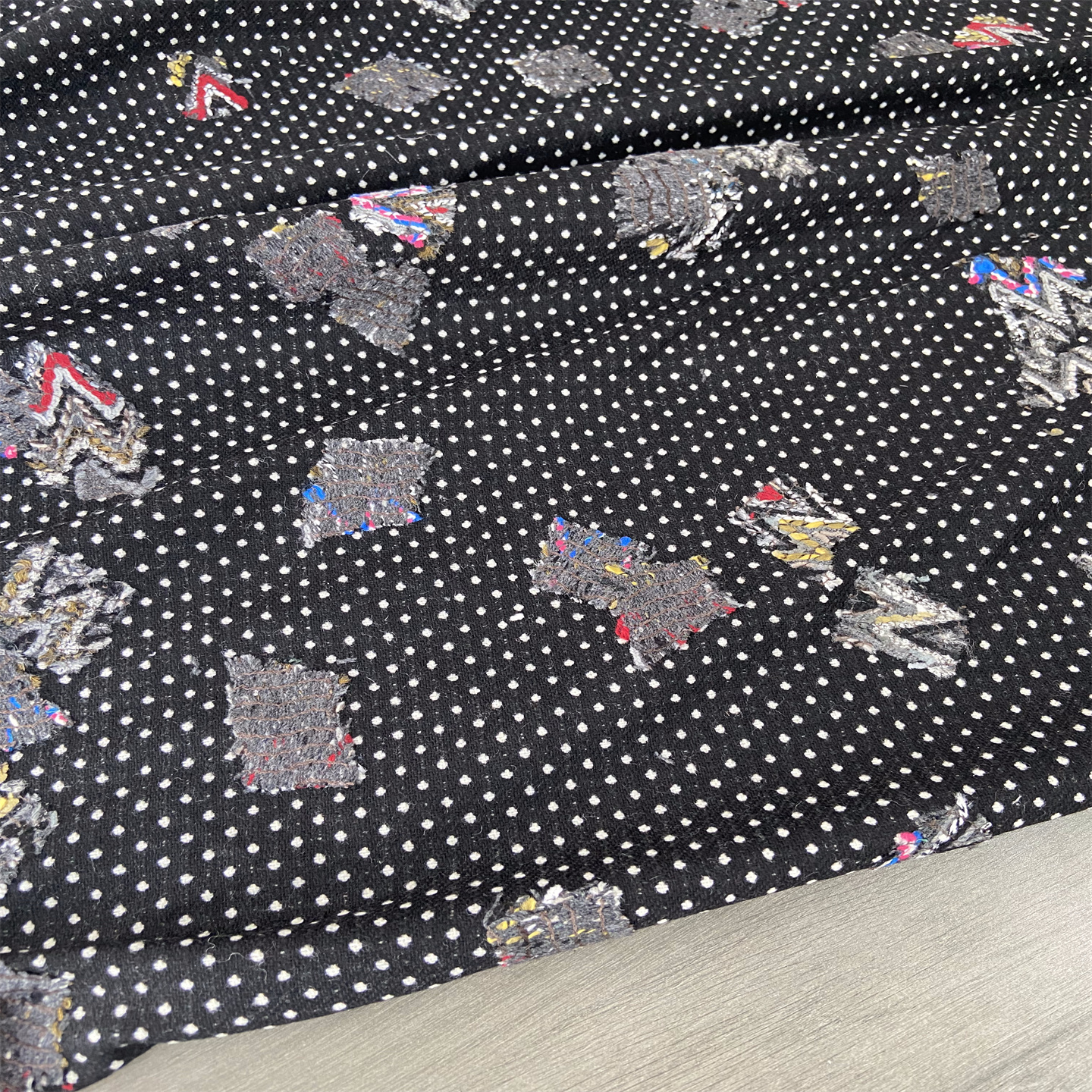 布队个性贴布款意大利羊毛布料