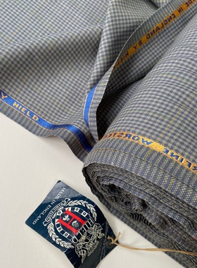 HIELD纯羊毛混色格子四季款英国精纺面料抗皱垂坠定制西装布料