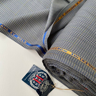 HIELD纯羊毛混色格子四季款英国精纺面料抗皱垂坠定制西装布料