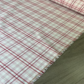 16姆米粉色格纹桑蚕丝真丝棉春夏薄款 裙子透气布料 面料定制衬衫