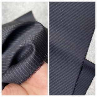 套装 西裤 布料 精纺面料定制西装 黑色条纹日本进口纯羊毛春夏款