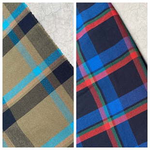 33姆米真丝羊毛麻纱肌理复古格子春夏面料定制衬衫 风衣布料 裙裤