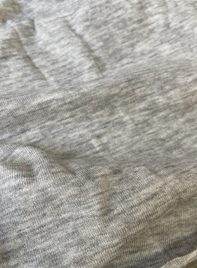 浅花灰色羊毛混纺软糯弹力针织面料春夏亲肤设计师T恤打底衫布料
