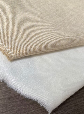 nice进口白色燕麦色秋冬羊毛粗花呢布料定制西装外套裙设计师面料