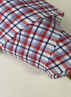 MONTI意大利ding级棉100%格纹纯棉衬衫面料高级定制春夏布料