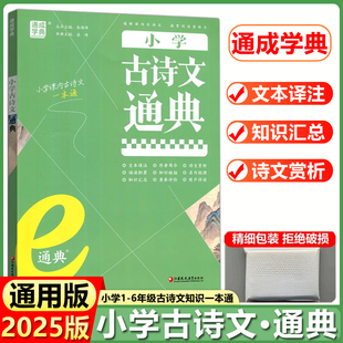 现货包邮 2024版通成学典小学古诗文通典通解课内古诗文通贯阅读重难点1-6年级小学课内古诗文一本通