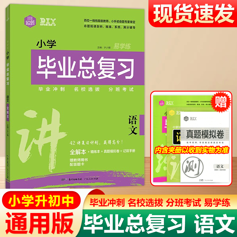 现货包邮 DIY思脉图书小学毕业总复习语文易学练42讲复习计划全解本精练本真题模拟卷小升初毕业冲刺名校选拔分班考试卷实验班考卷