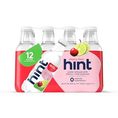 Hint Water Cherry Lime， Pure Water Infused with Cherries