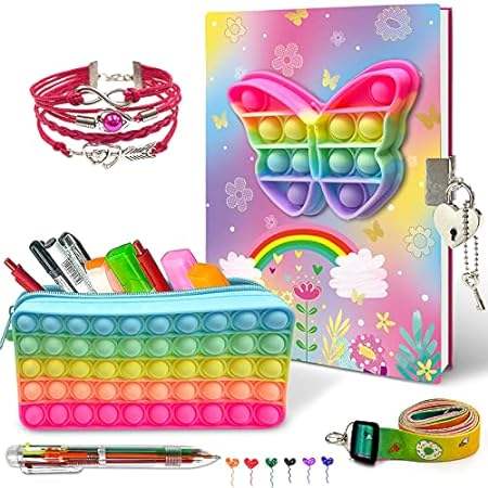 Pop Notebook for Kids， Fidget Poppers Journal Set Include