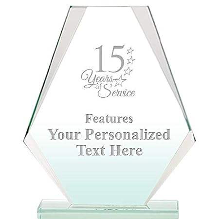 15 Years of Service Jade Pyramid Crystal Award， 6 H Cust