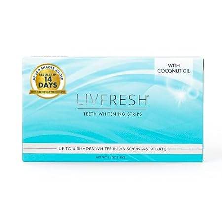 LIVFRESH Teeth Whitening Strips, Results in 14 Days, Clea