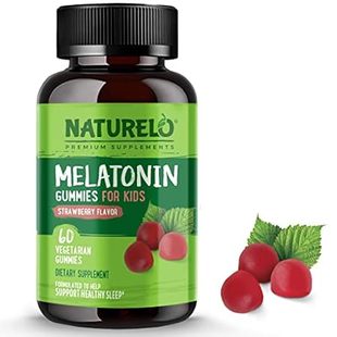 NATURELO Melatonin Gummies for Kids – Non-GMO， Gluten-Fre