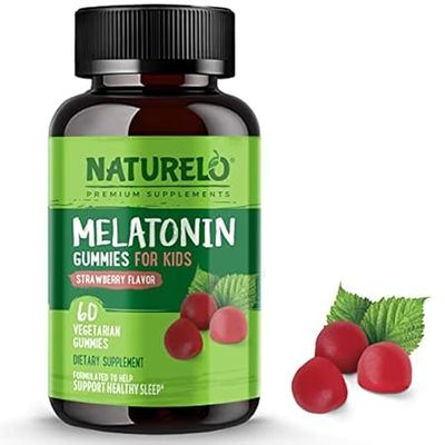 NATURELO Melatonin Gummies for Kids – Non-GMO， Gluten-Fre