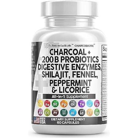 Clean Nutra Activated Charcoal Capsules 1000mg Shilajit 5
