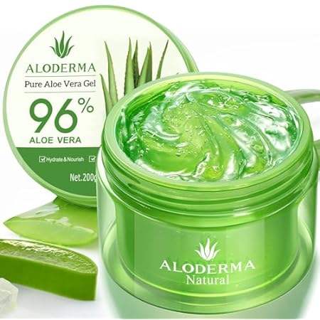 Aloderma Organic Aloe Vera Gel for Face Made within 12 Ho