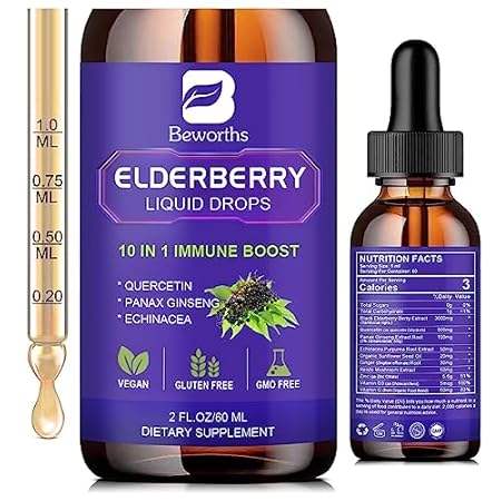 Elderberry Syrup | Black Elderberry Liquid Drop Zinc Quer