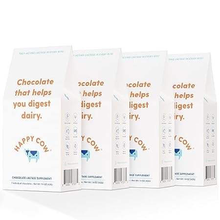 Happy Cow Chocolate， Fast-Acting Lactase Supplement， Dair