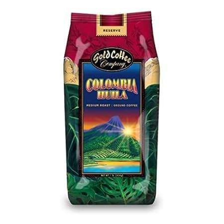 Gold Coffee Colombia Huila Ground Medium Roast Ground Cof