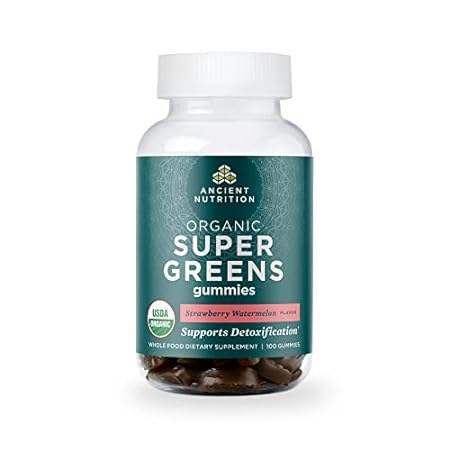 Ancient Nutrition Supergreens Gummy， Organic Superfood Gu