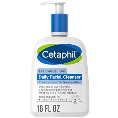Cetaphil Face Wash， Daily Facial Cleanser for Sensitive，