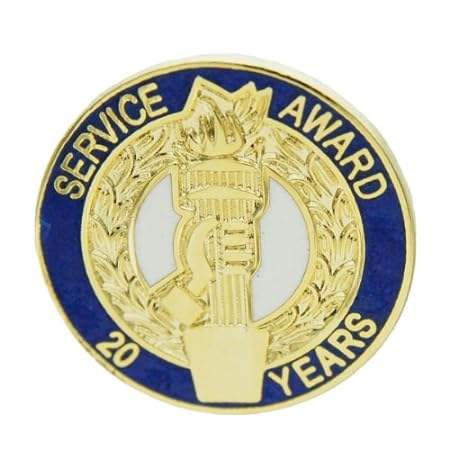 SHOP AWARDS AND GIFTS 20 Year Service Award Enamel Lapel