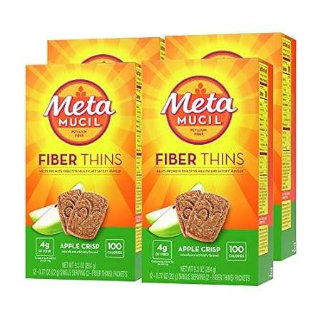 Metamucil， Fiber Thins， Daily Psyllium Husk Fiber Supplem
