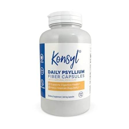 Konsyl Daily Psyllium Fiber Capsules Contains 1500mg Psyl