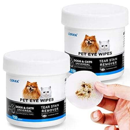 OPULA Dog Eye Wipes，Cat Dog Eye Cleaner，Pet Tear Stain Re