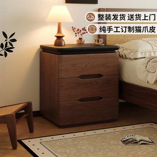 【当季爆款】中古风实木床头柜