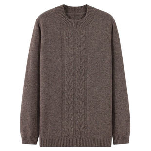 雪舟女式牦牛绒套衫圆领针织衫秋冬季打底休闲宽松保暖毛衣