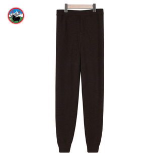 雪舟男式牦牛绒裤针织裤春秋冬季厚款保暖毛裤
